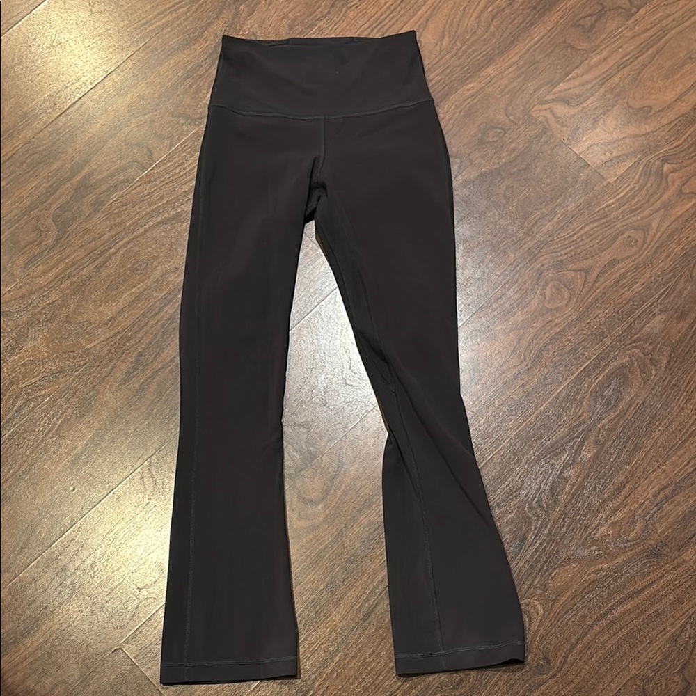 Black High-Waisted LuLu micro flare Leggings